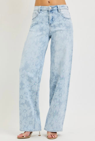 Audrey Floral Wide Leg Jeans