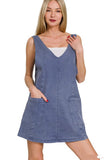 Navy Denim Overall Dress