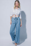 Belted Wide Leg Pants