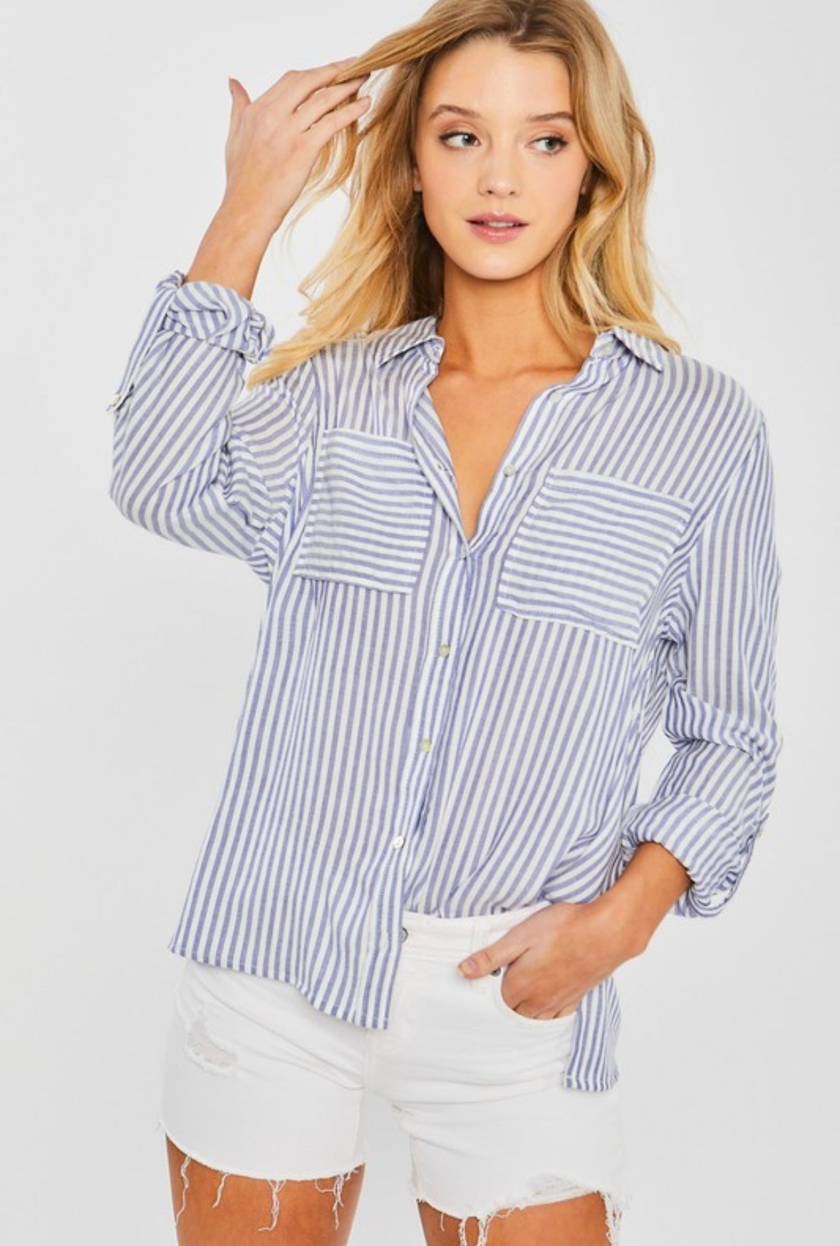 Blue Stripe Button Down