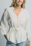 Cream Button Blouse
