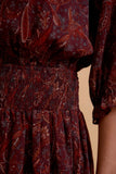 Wine Paisley Dress
