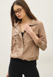 Mocha Cropped Utility Jacket