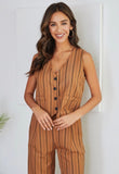 Camel Stripe Tuxedo Vest