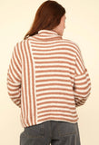 Mocha Stripe Turtleneck Sweater