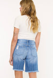 Denim Pinstripe Bermuda Shorts
