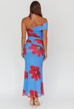 Blue Floral Mesh Dress