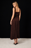 Brown Polka Dot Maxi Dress