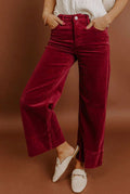 Red Corduroy Wide Leg