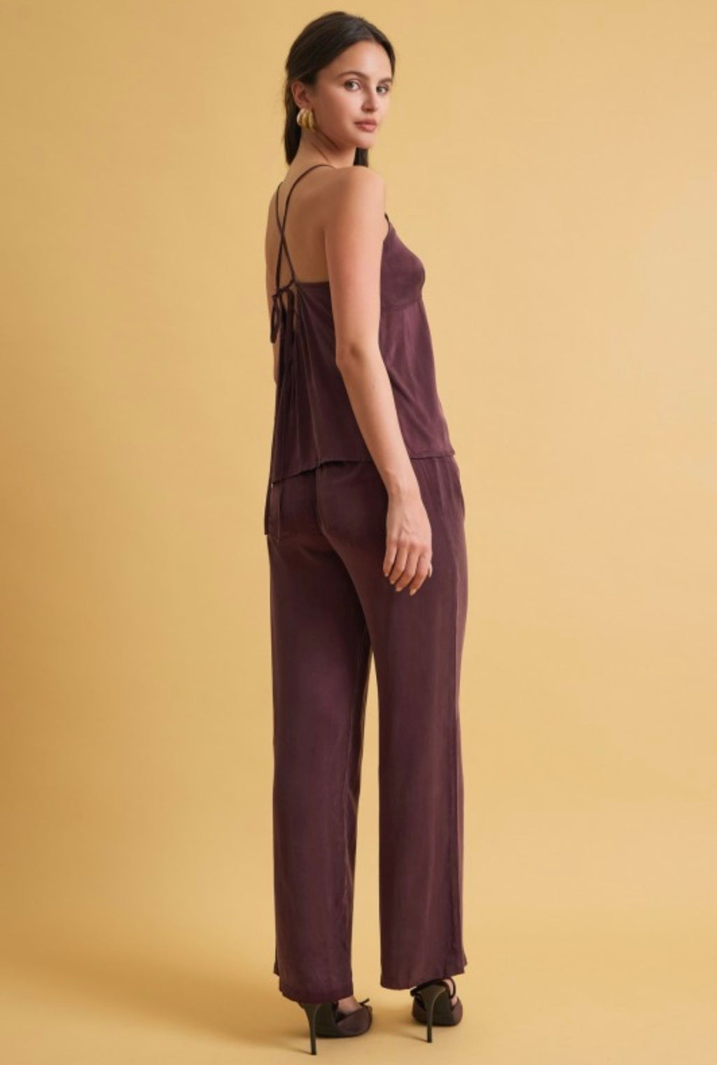 Chocolate Wide Leg Belted Pants
