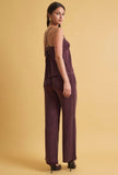 Chocolate Wide Leg Belted Pants