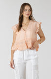 Peach Fizz Peasant Top
