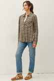 Forest Plaid Button Down Top