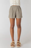 Khaki Wash Linen Shorts