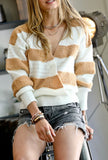 Latte Stripe Criss Cross Sweater