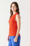 Tangerine Sleeveless Ribbed Top
