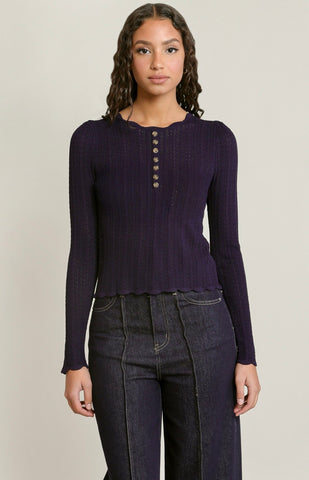 Navy Knit Henley