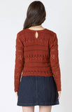 Burnt Orange Crochet Sweater