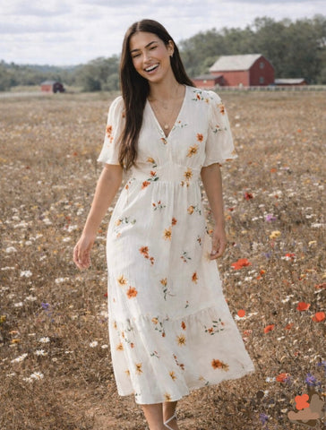 Harvest Bloom Mix Floral Maxi Dress