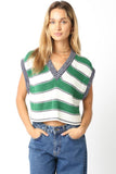Green Stripe Sweater Vest