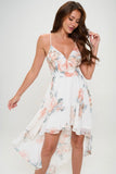 Light Pink Floral High Low Dress