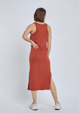 Rust V-Neck Tank Maxi Dress