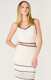White Cropped Crochet Tank