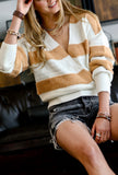 Latte Stripe Criss Cross Sweater