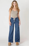 Drawstring Wide Leg Jeans