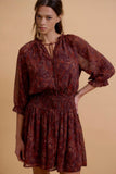 Wine Paisley Dress