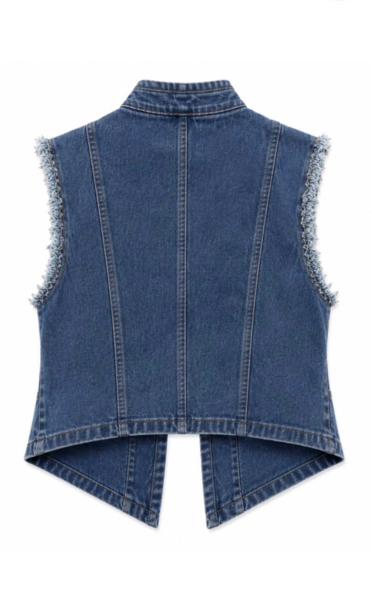 Denim Military Vest