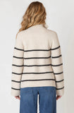 Oat Stripe Half Zip Sweater