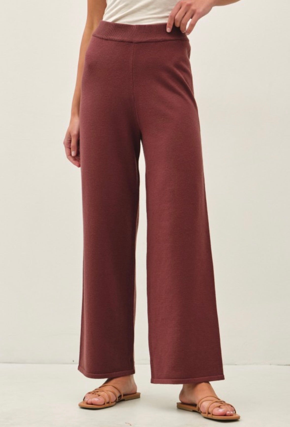 Choco Wide Leg Knit Pants