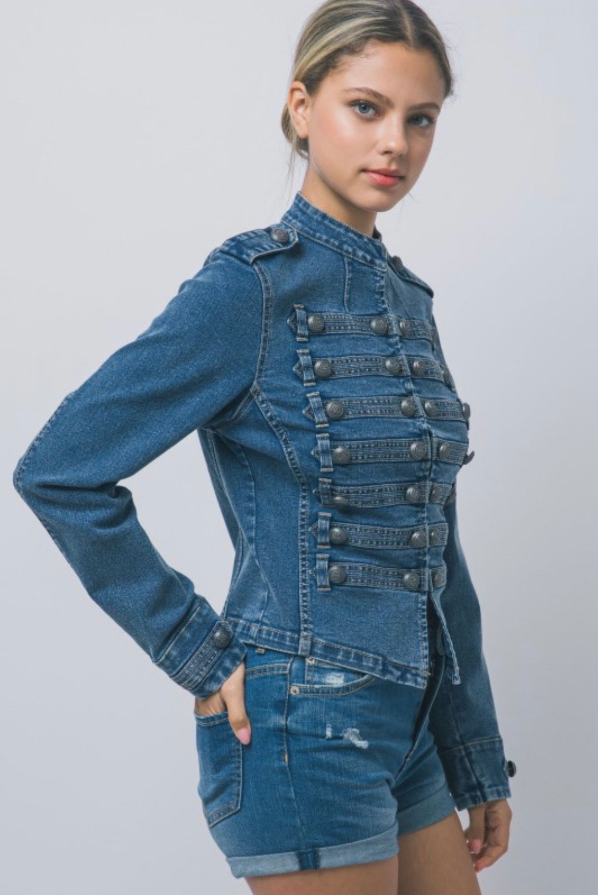 Denim Military Jacket