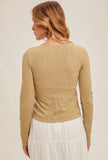 Olive Textured Snap Top