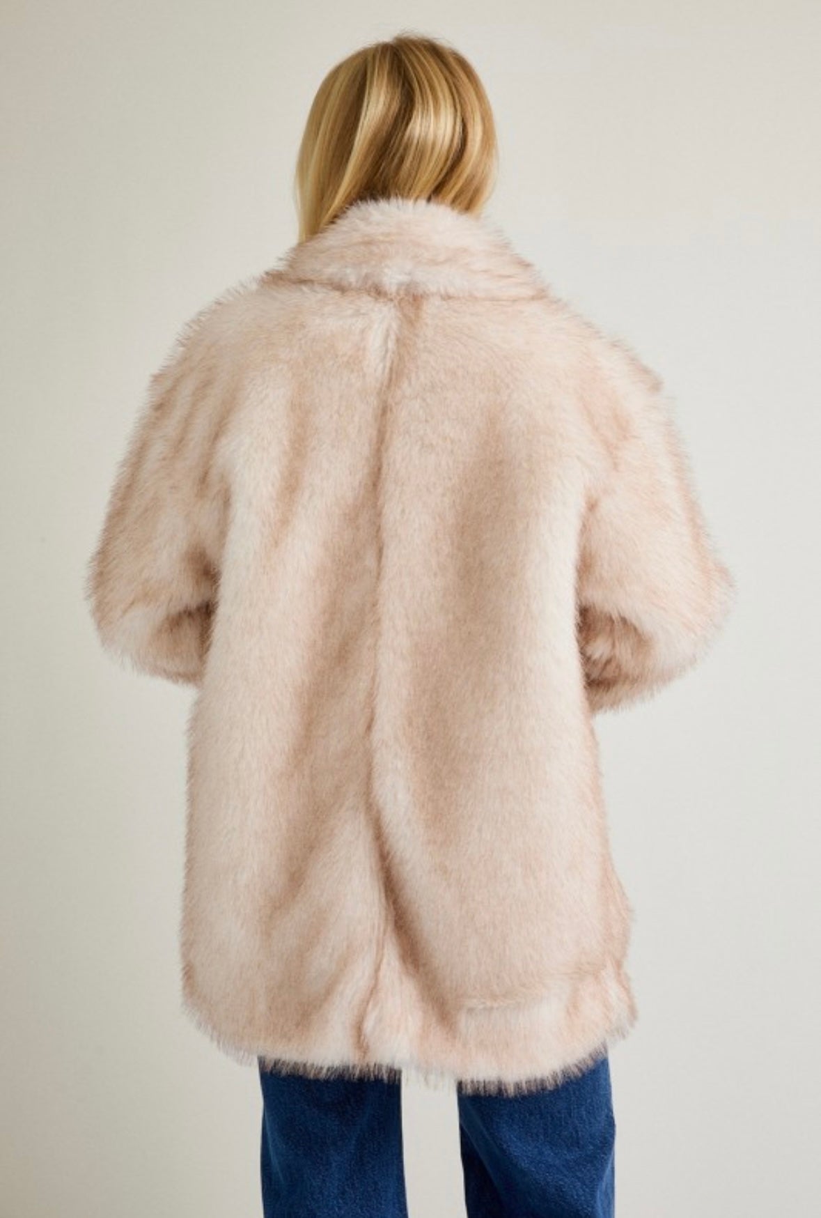Cream Mix Faux Fur Coat