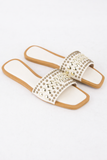White Studded Sandals