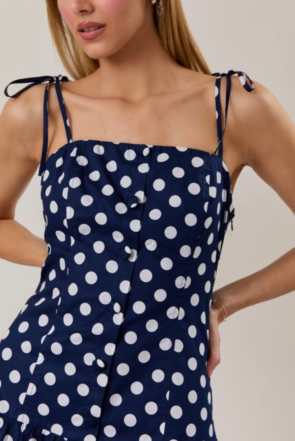 Navy Polka Dot Dress