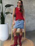 Dex Sleeveless Crochet Sweater