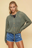 Olive Hooded Crochet Cardigan