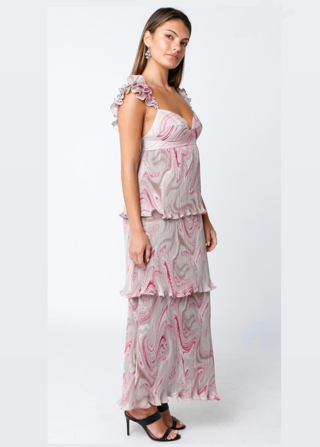 Pink Accordion Wave Dress