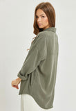 Olive Oversized Button Down