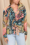 Multicolor Print Button Down