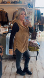 Tan Sherpa Hooded Vest