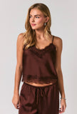 Brown Satin & Lace Cami