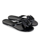 Black Flower Sandals