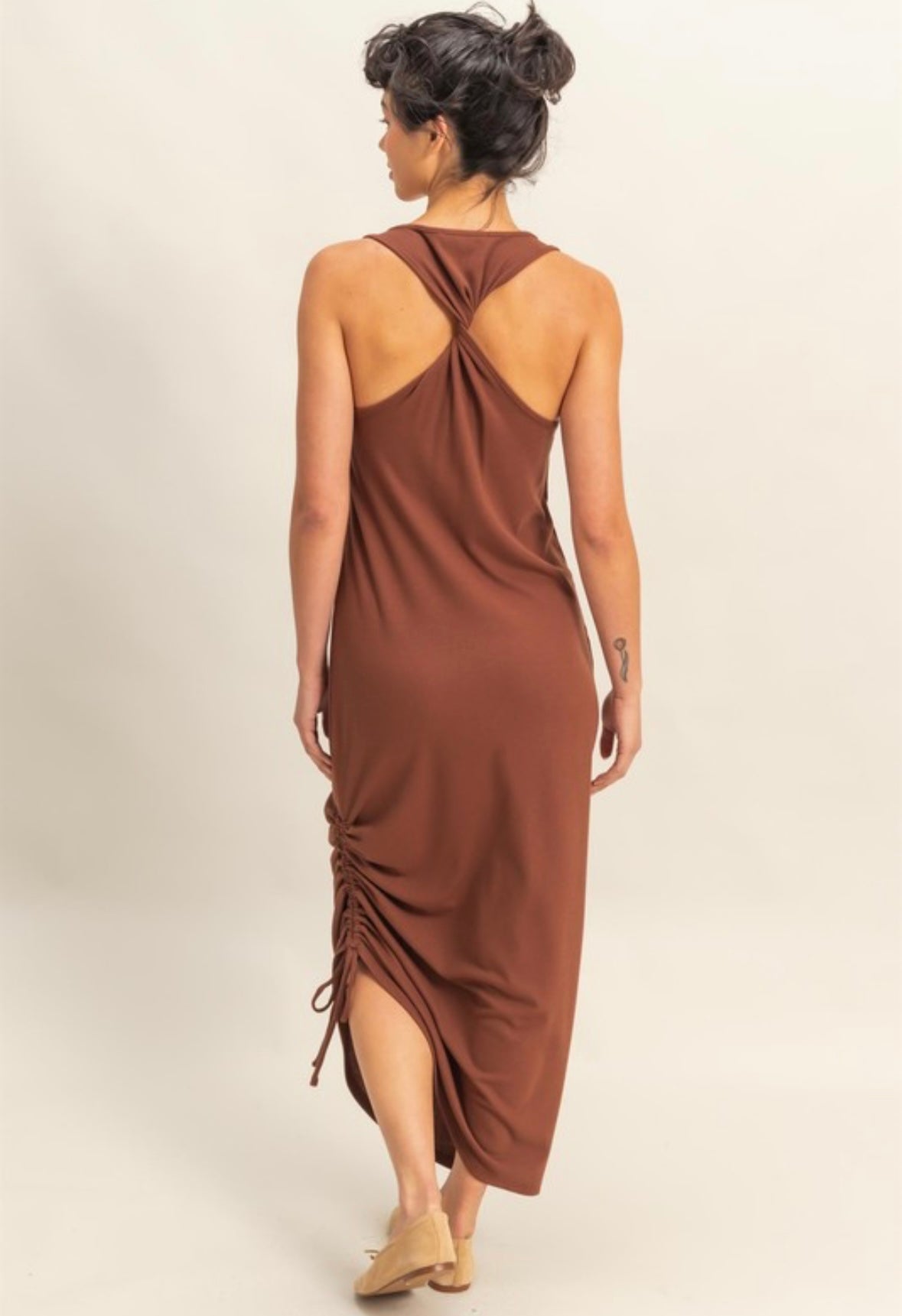 Brown Twist Tank Dress