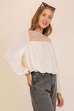 Ivory Lace Balloon Blouse