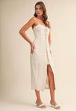 Linen Lace Up Dress