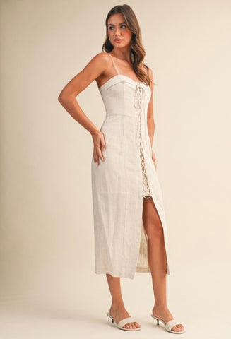 linen tie up dress Linen Lace Up Dress – Fashion Rx